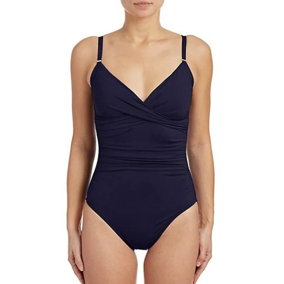 NWT Calvin Klein Twist Front Navy One Piece swimsuit - Picture 1 of 3
